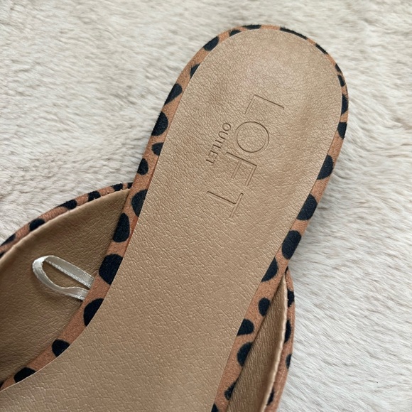 Loft Outlet Tan + Black Animal Print Slide On Pointy Toe Mule - Size 8 - Picture 3 of 5